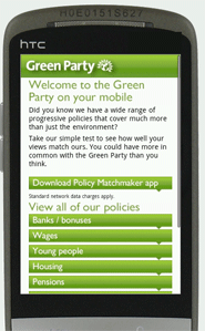 Green party mobile site